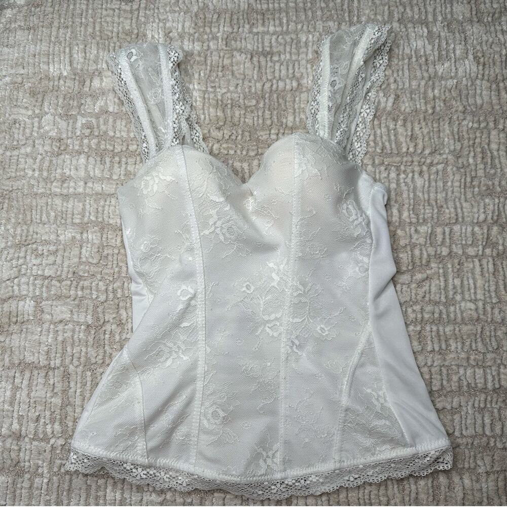 Spirit Halloween White Lace Corset Costume Top